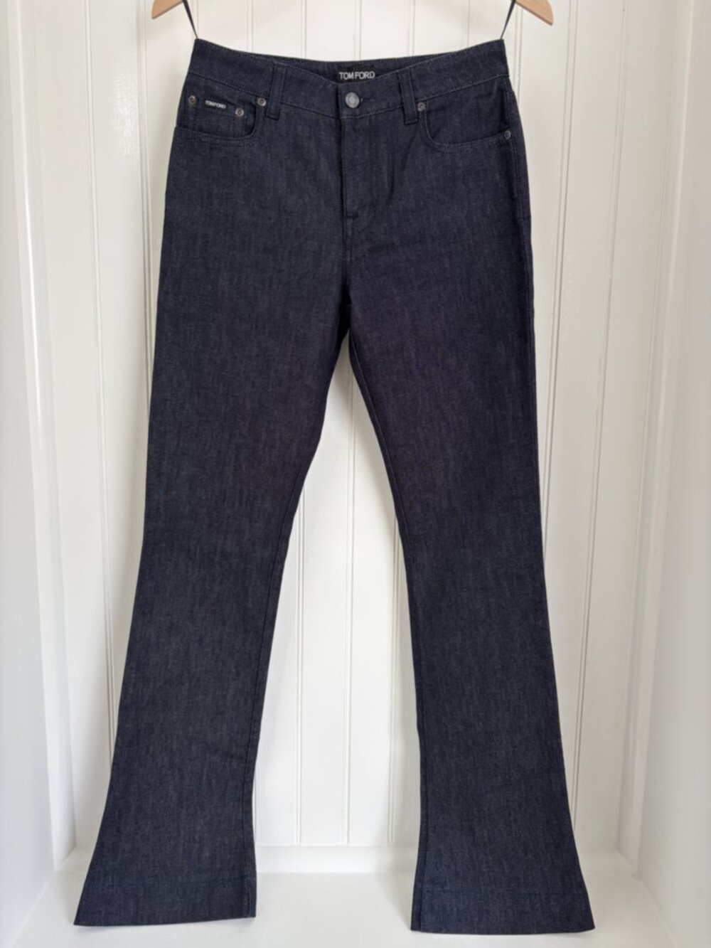 Tom Ford Low Rise Flare Jeans Indigo Dark Wash Y2K Denim Pants — Size 25 NWT